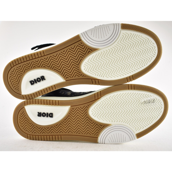 Dior Mens B27 Uptown Black Leather Oblique High Top Flat Trainer Sneakers 44 11 - Picture 12 of 12